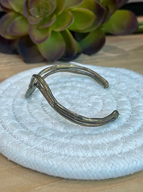 Vintage Handmade Copper Wave Cuff