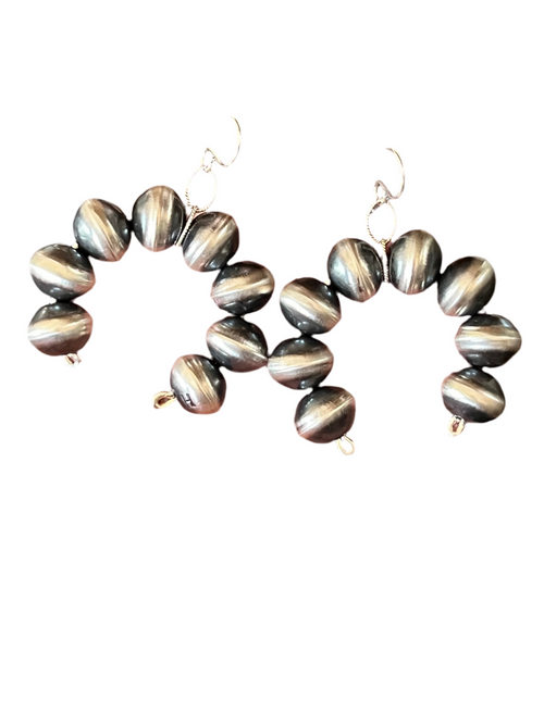 Tonisha Haley Handmade Navajo Pearl Naja Earrings, 11mm Beads