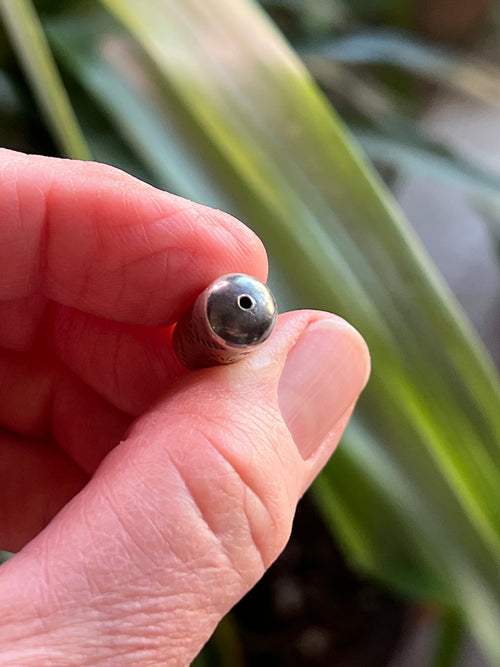 Handmade Stamped Sterling Silver Barrel Beads, The Firework