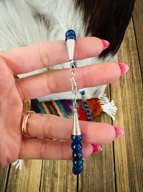 Handcrafted Multi Stone & Sterling Silver Beaded 16” Necklace by T & R Singer