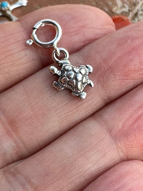Handcrafted Sterling Silver Roaming Turtle Charm