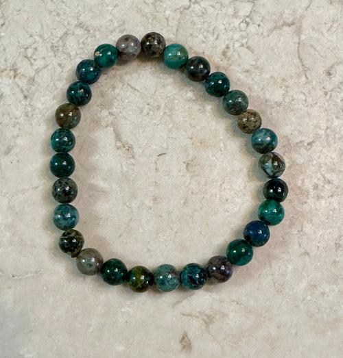 Chrysocolla 6mm Beaded stretch bracelet