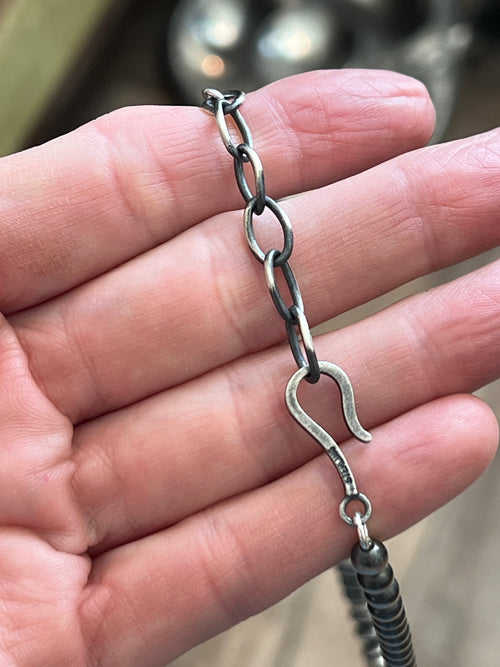 Handcrafted Sterling Silver Electric Rainbow Beaded Drop Charm Necklace & Earrings Set by Loretta Delgarito