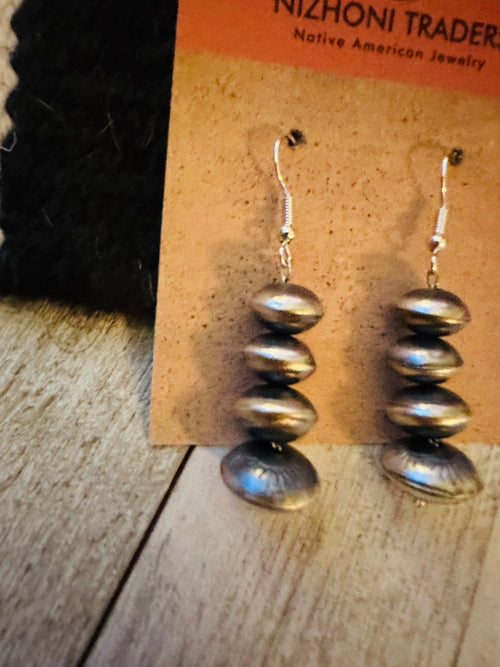 Handcrafted Sterling Silver Pearl Beaded Drop Earrings