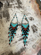“The Golden Collection” Desert Dancer Handmade Multi Color Beaded Earrings