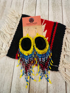 Navajo Beaded Cowboy Hat Dangle Earrings