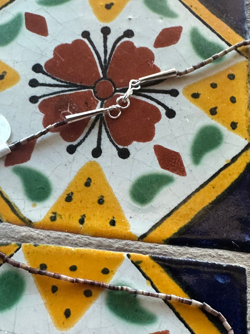 Handcrafted Multi Stone & Heishi Beaded Butterfly Fetish Necklace