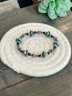 Handmade Sterling Silver Multi Stone Beaded Stretch Bracelet