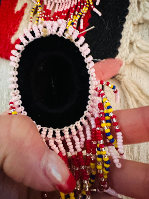 Navajo Beaded Cowboy Hat Dangle Earrings