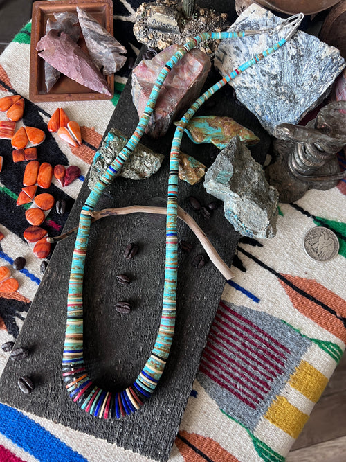 Ronald Chavez Handcrafted Multistone Heishi Beaded Santo Domingo Necklace