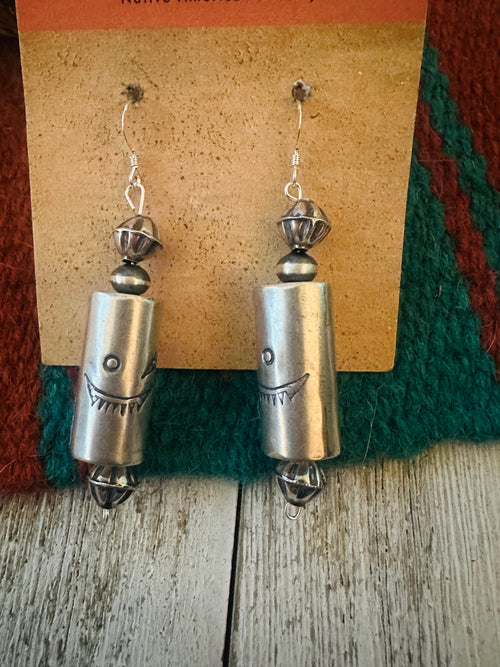 Handcrafted Sterling Silver Beaded Dangle Earrings
