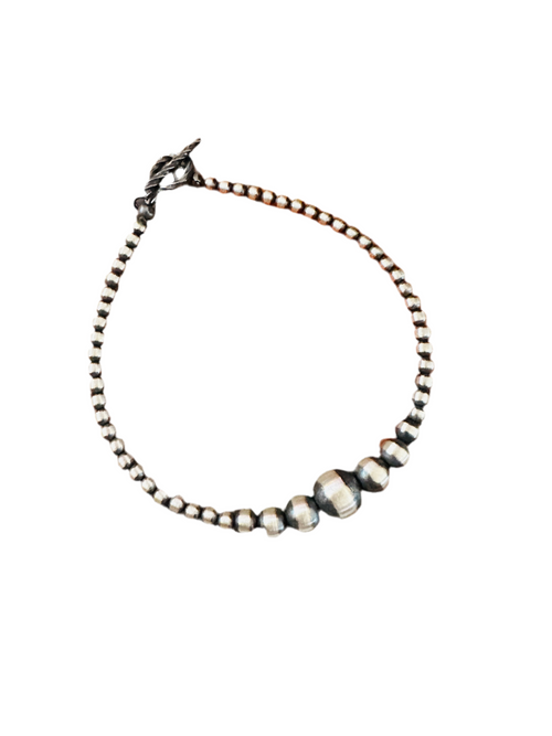 Navajo Sterling Silver Pearl Beaded Bracelet