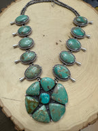 Handmade Sterling Silver & Royston Statement Necklace