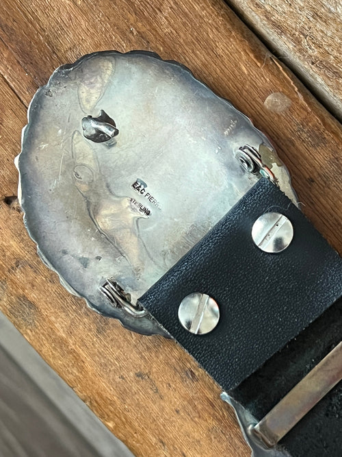 Gorgeous Old Pawn Handcrafted Sterling Silver and Purple Sodalite Concho Belt by Eric & Carol Fierro