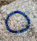 Lapis Beaded Stretch Bracelet 7mm