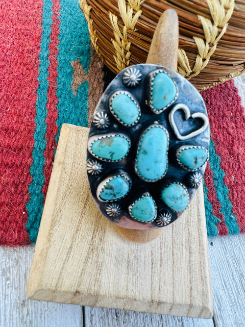 Old Pawn Navajo Sterling Silver & Turquoise Ring Size 6