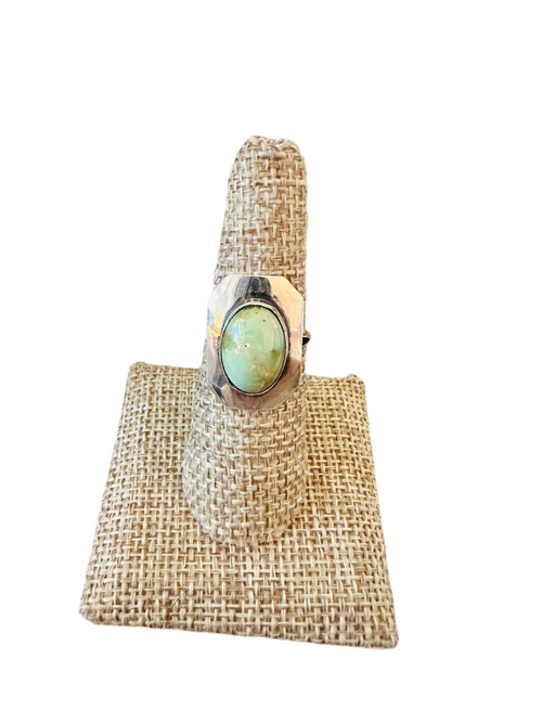 Old Pawn Navajo Sterling Silver & Turquoise Ring Size 7.75