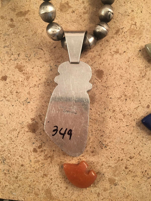 Handcrafted Vintage Pilot Mountain Turquoise Sterling Silver Pendant Signed