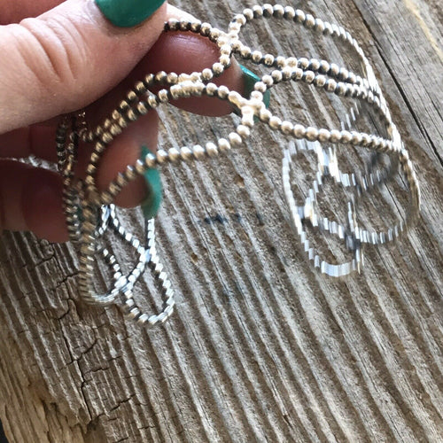 Handcrafted Bead Sterling Silver Bracelet Cuff