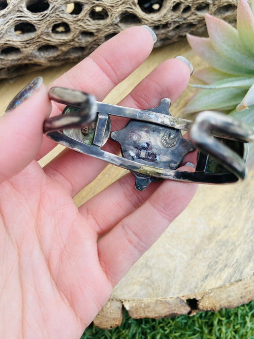 Handcrafted Vintage Turquoise & Sterling Silver Liberty Coin Cuff Bracelet