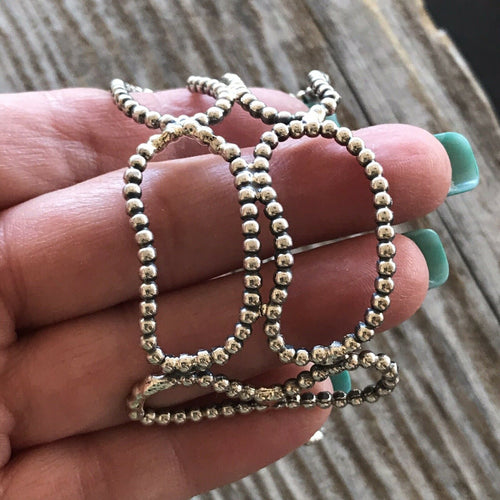 Handcrafted Bead Sterling Silver Bracelet Cuff