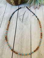 Multi Stone & Heishi Beaded 18 Inch Necklace
