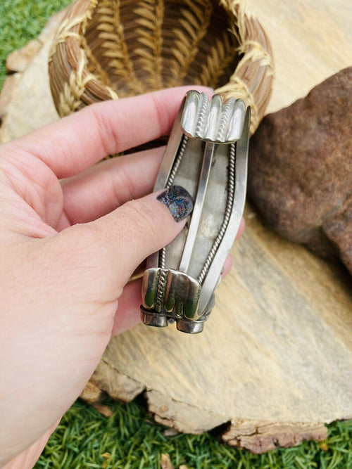 Navajo Vintage Turquoise & Sterling Silver Cuff Bracelet /