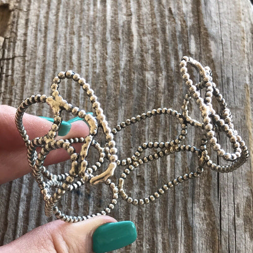 Handcrafted Bead Sterling Silver Bracelet Cuff