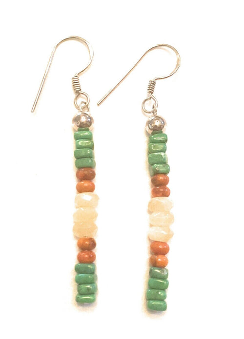 Handcrafted Sterling Silver Multi Stone Beaded Dangle Earrings