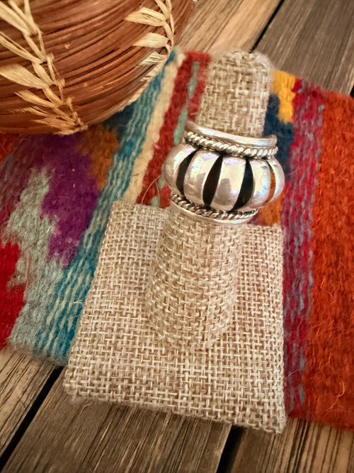 Old Pawn Handcrafted Rolled Sterling Silver Band Ring Size 6