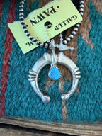 Old Pawn Handcrafted Turquoise and Sterling Silver Naja Pendant