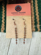 Handcrafted Copper, Sterling Silver Beaded Dangle Earrings