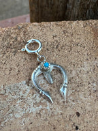 Handcrafted Sterling Silver and Turquoise Naja Charm