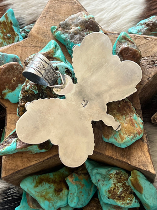 Apache Sterling Silver and Black Onyx Butterfly Pendant by Rosella Paxson