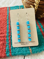 Handcrafted Turquoise & Sterling Silver Beaded Dangle Earrings