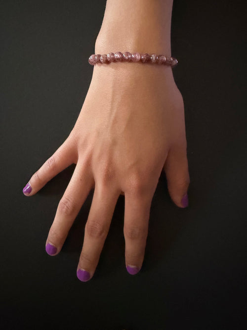 Pink Tourmaline Kid's Beaded Stretch Bracelet