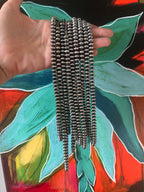 Vinita Cowboy Handmade 8mm Sterling Silver Navajo Saucer Pearl Beaded Necklaces