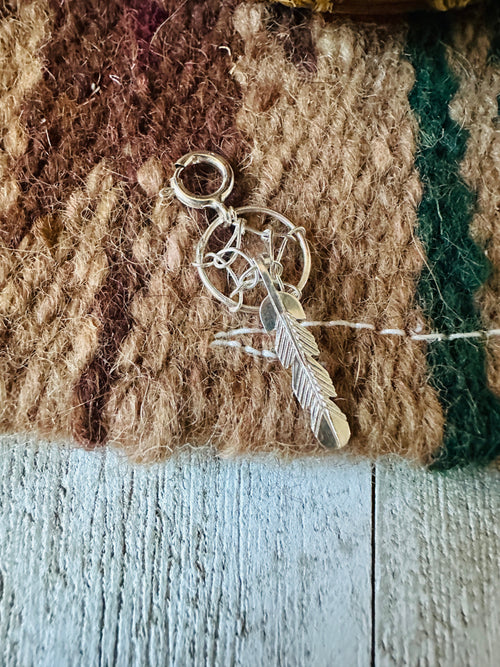 Handcrafted Sterling Silver Mini Dream Catcher Charm