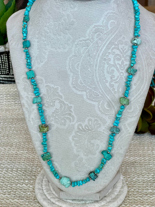 Vintage Old Pawn Turquoise and Sterling Silver Necklace