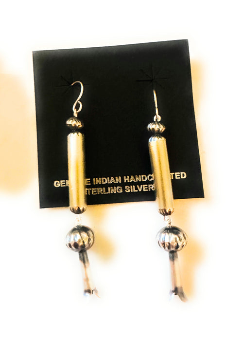 Handcrafted Sterling Silver Beaded Blossom Dangle Earrings