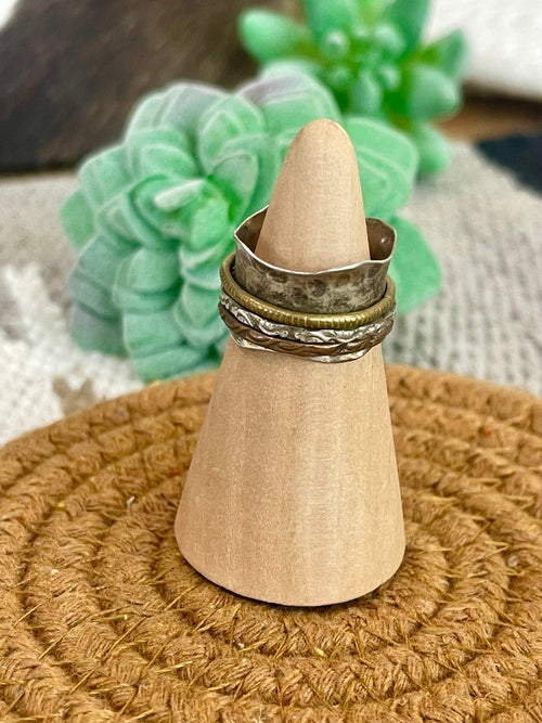 Vintage Handmade Copper Stacked Ring Sz 5.75