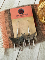Old Pawn Navajo Sterling Silver Thunderbird Dangle Earrings