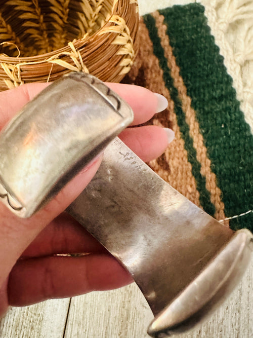 Handcrafted Old Pawn Turquoise & Sterling Silver Cuff Bracelet