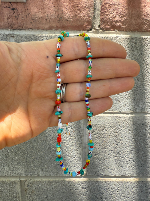 “The Golden Collection” Beaded Bliss Handmade Beaded Necklace 16” style 1