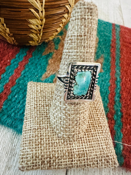 Old Pawn Navajo Sterling Silver & Turquoise Ring