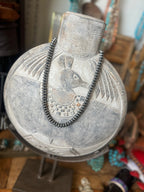 Handcrafted 11mm Sterling Silver Saucer Pearl Bead Necklace by Michelle Jameson, 24-1/2 inches