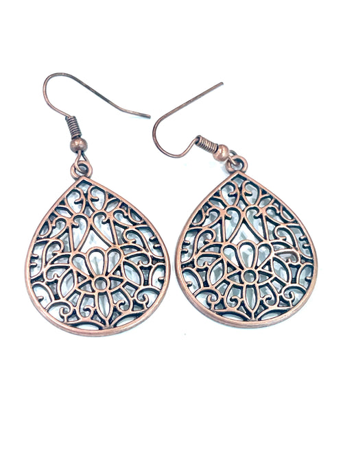 Vintage Handmade Copper Dangle Earrings