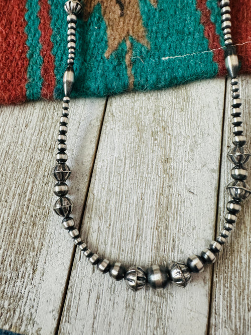 Handcrafted Sterling Silver Pearl Beaded Necklace