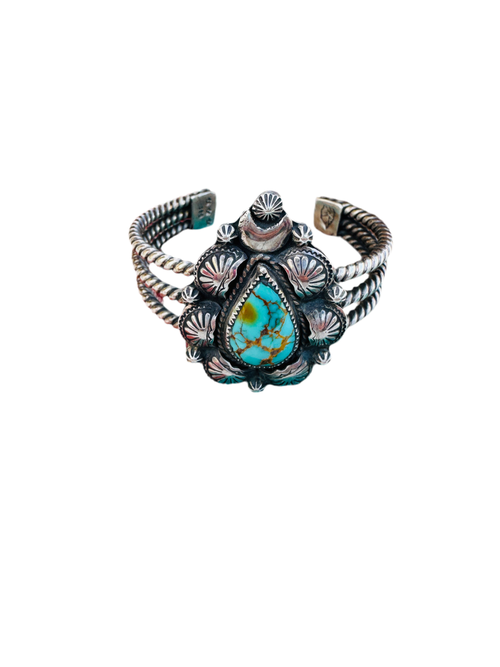 Handmade Artisan Sterling Silver & Turquoise Cuff Bracelet, CB Gems