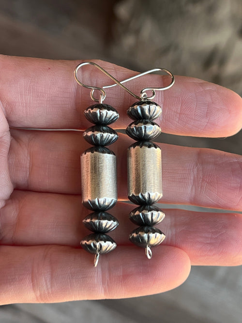 Handcrafted Pearl Sterling Handmade Bead Dangle Earrings by Tonisha Haley